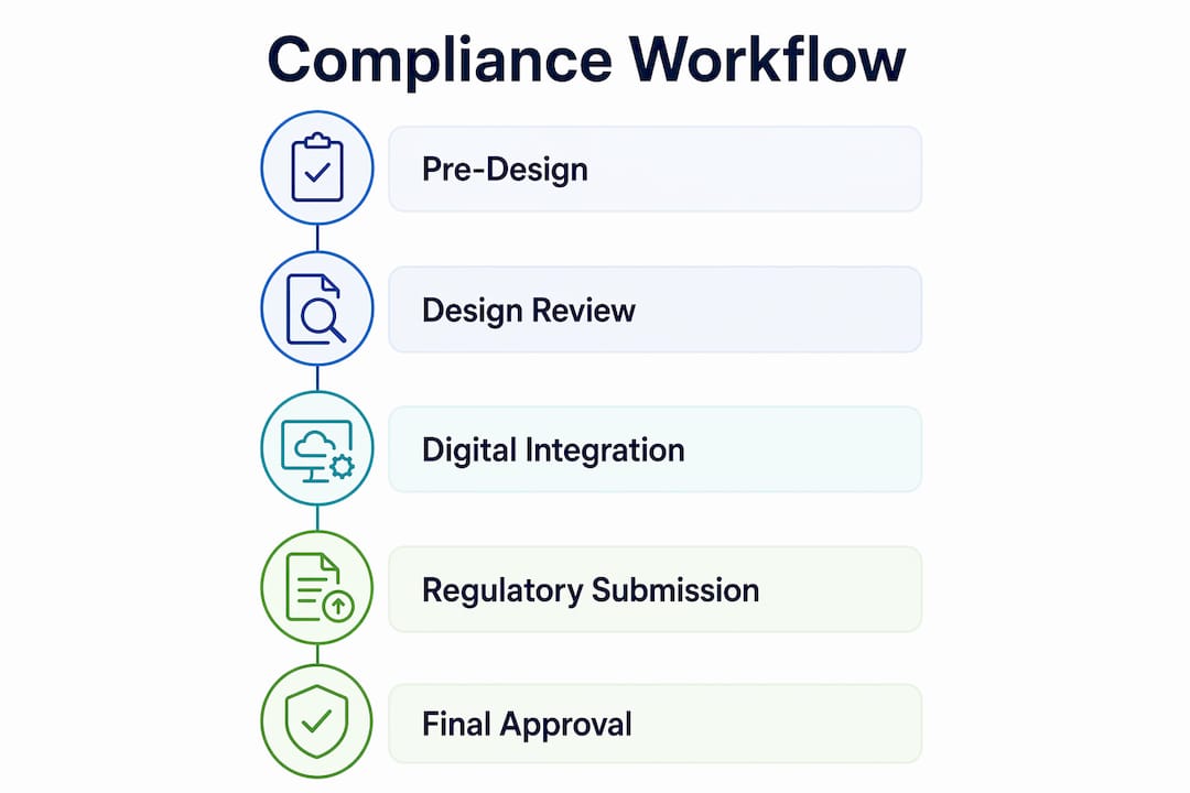 Infographic illustrating compliance workflow steps