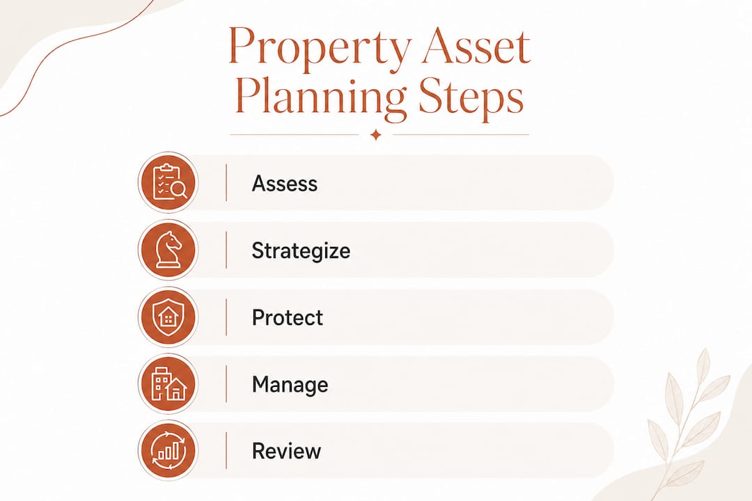 Infographic showing steps of property asset planning