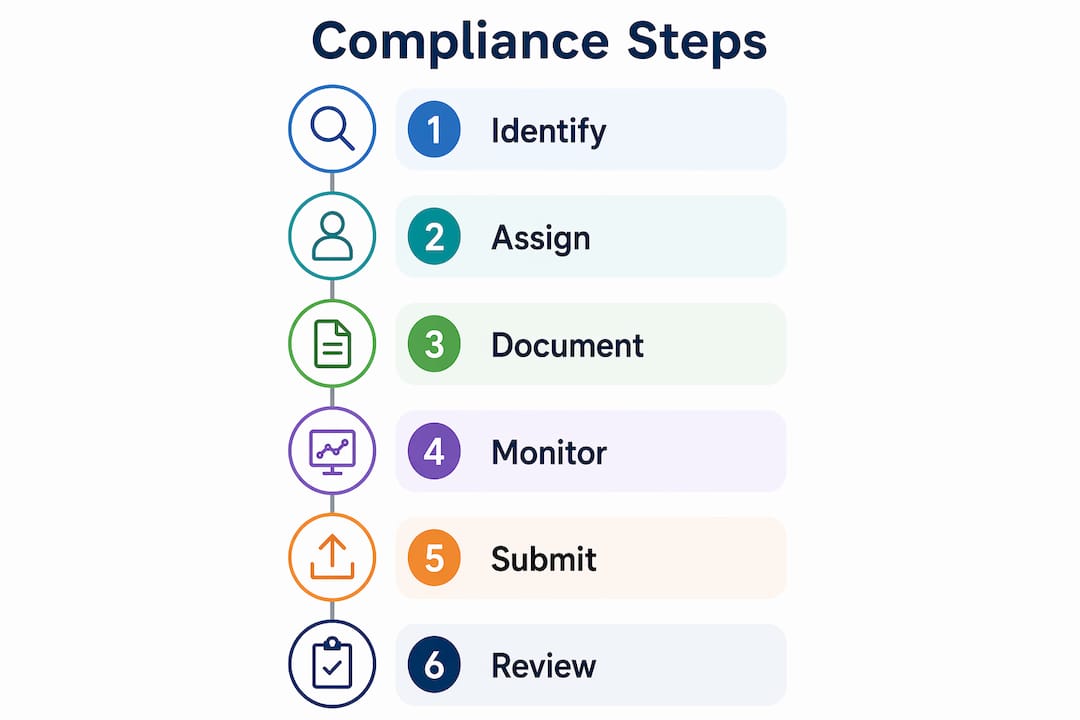 Regulatory Compliance Guide for Singapore Construction Step-by-step infographic for construction compliance checklist