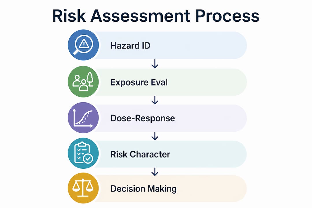 Infographic outlining environmental risk assessment steps