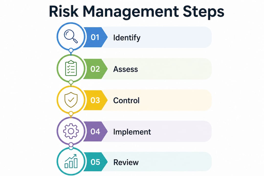 Infographic of construction risk management steps