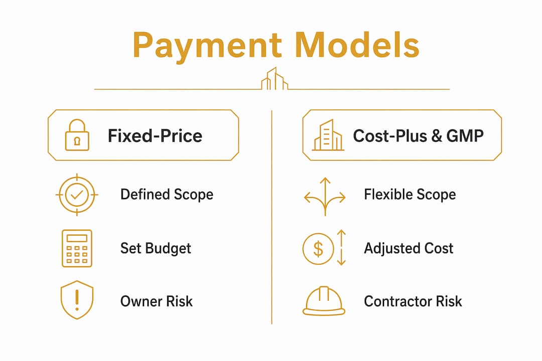 Infographic comparing design-build payment models