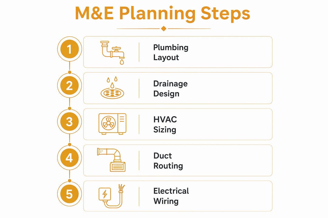 Infographic showing key ME planning steps