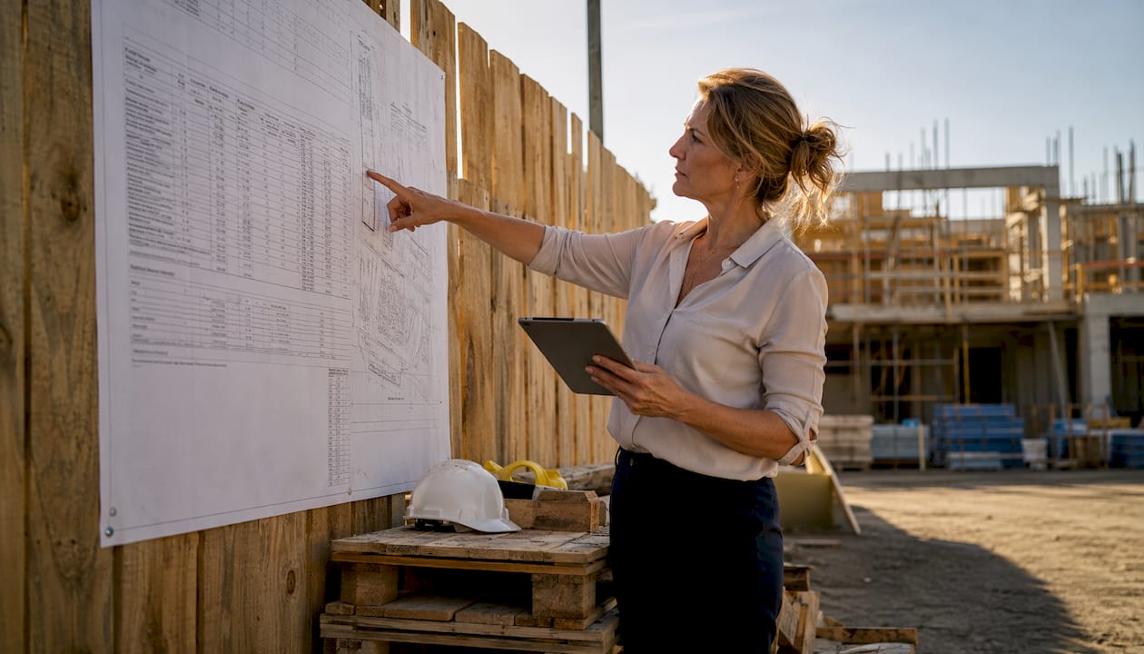 JTC Development Control: What Developers Need to Know Qualified Person consulting land charge schedule in site office
