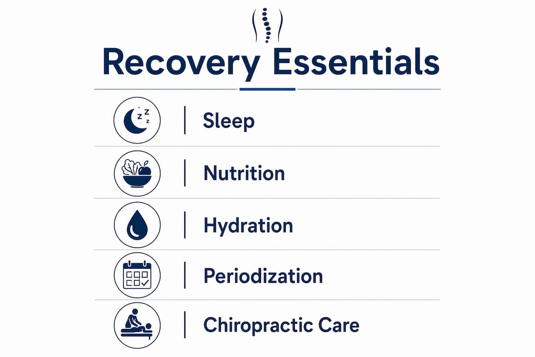 Infographic outlining key athletic recovery foundations