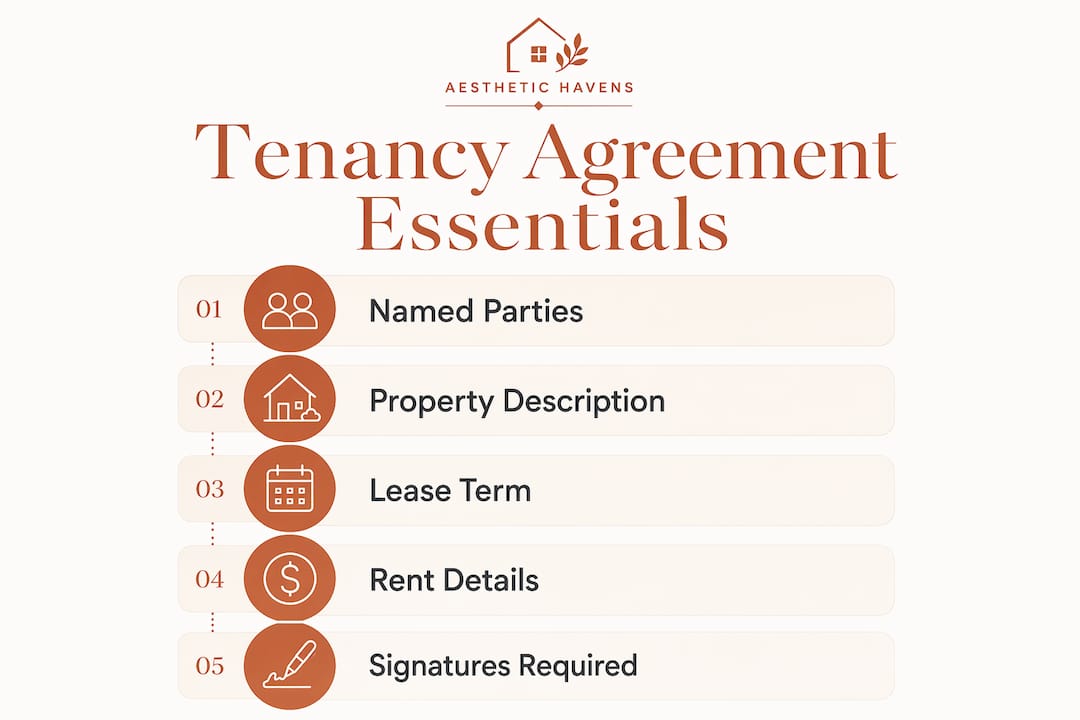 Infographic showing key elements of tenancy agreements
