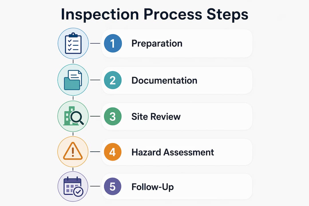Infographic outlining regulatory inspection process steps