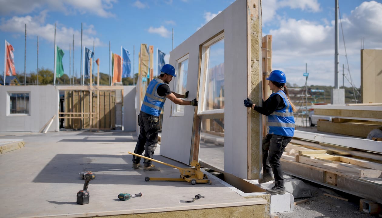 Top 8 Value Engineering Solutions for Construction Teams Workers assembling modular construction panels