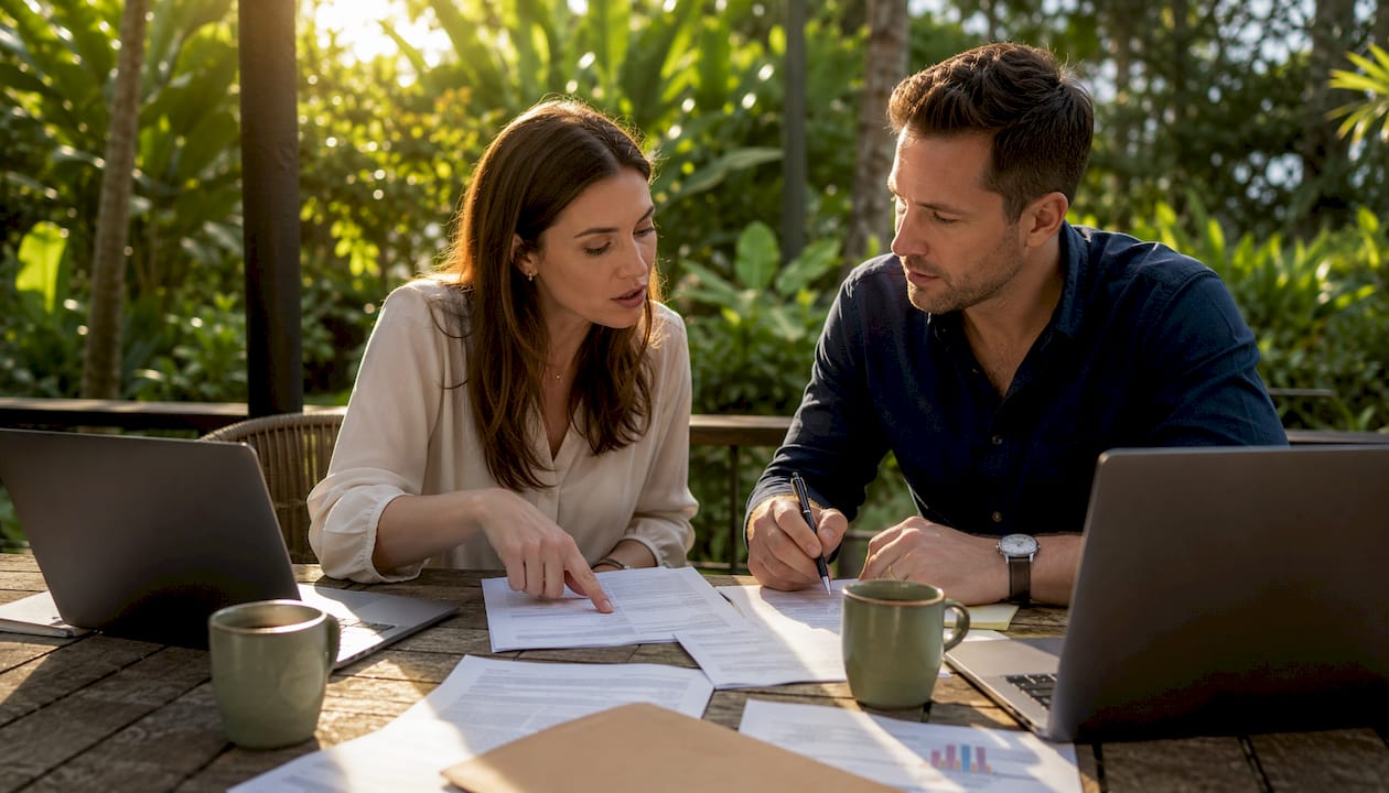 U.S. couple discussing Singapore CPF property rules