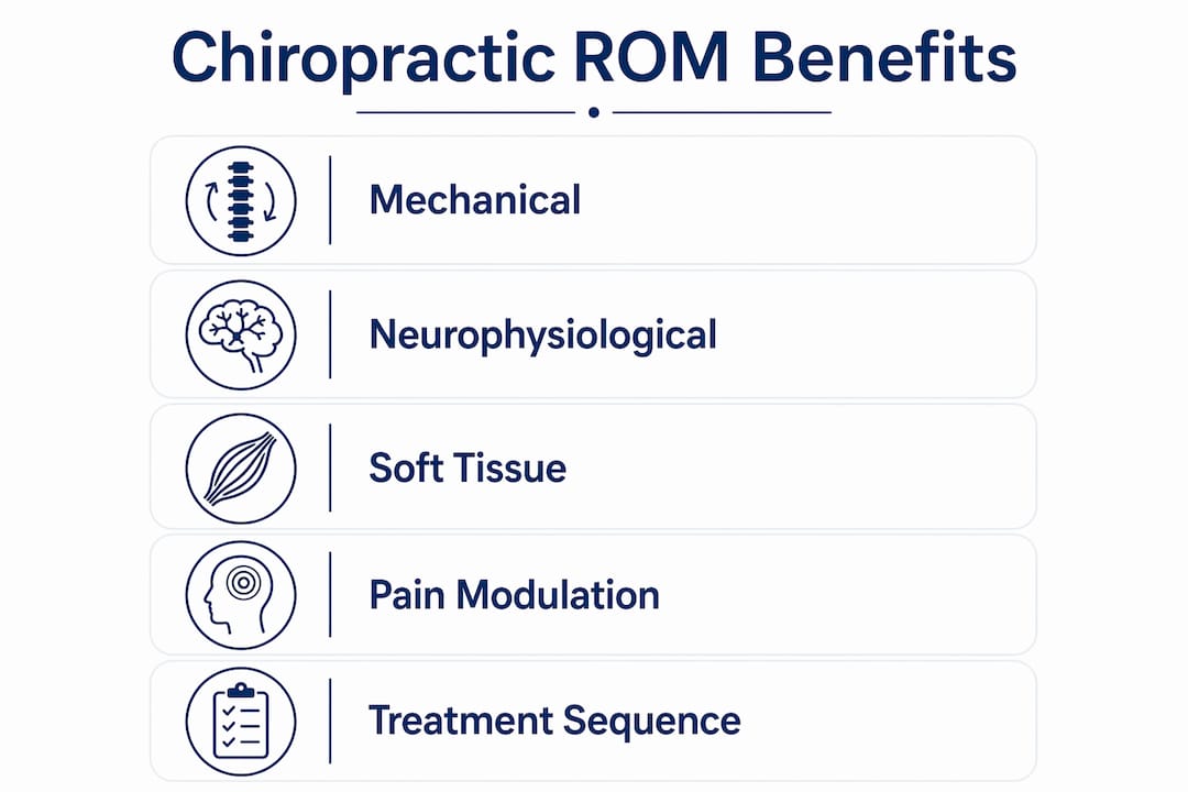 Infographic illustrating chiropractic effects on range of motion