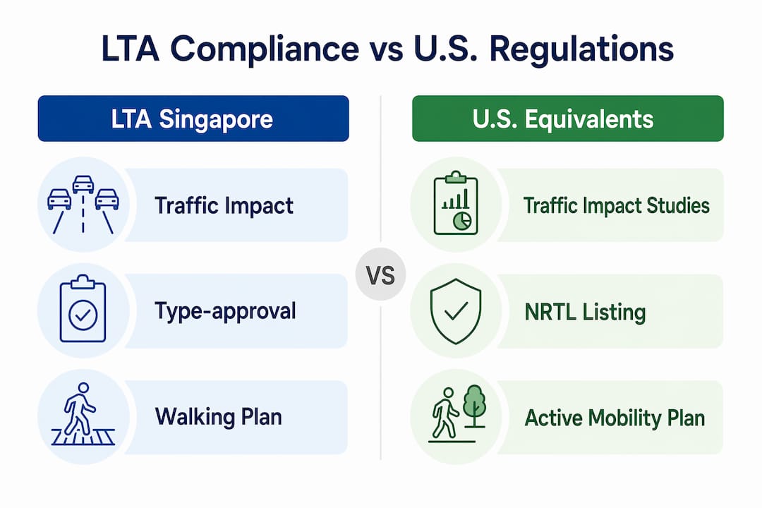 Comparison of LTA and U.S. transport compliance