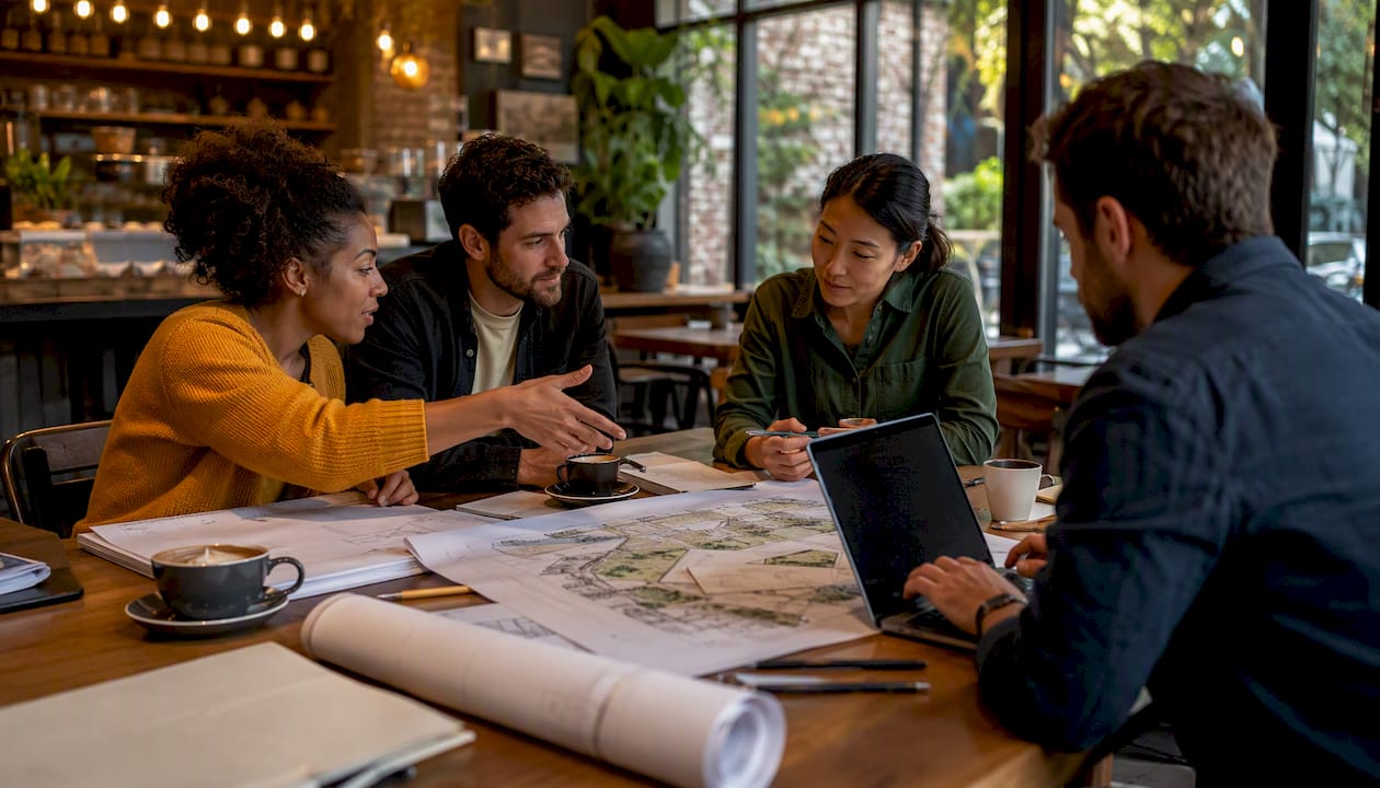 Team coordinating landscape and engineering disciplines