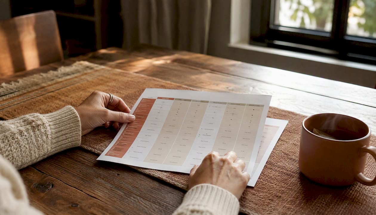 Hands pointing at property platform comparison chart