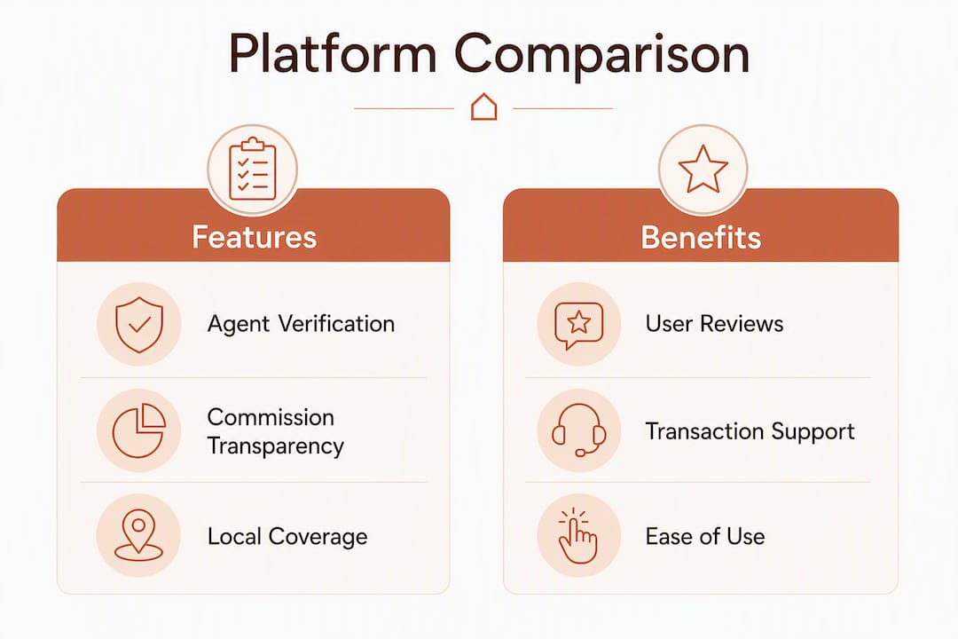Infographic comparing features and benefits of property platforms