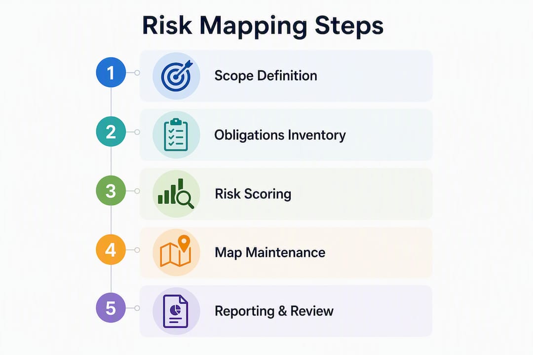 Infographic showing regulatory risk mapping steps