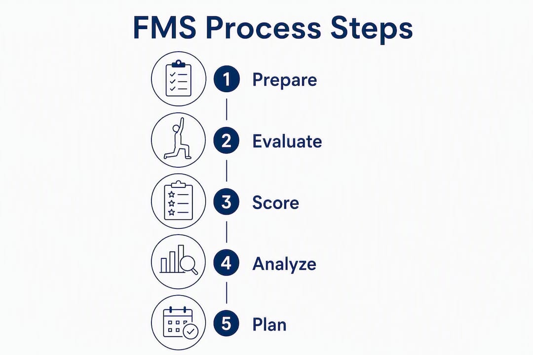 Infographic showing functional movement assessment process steps