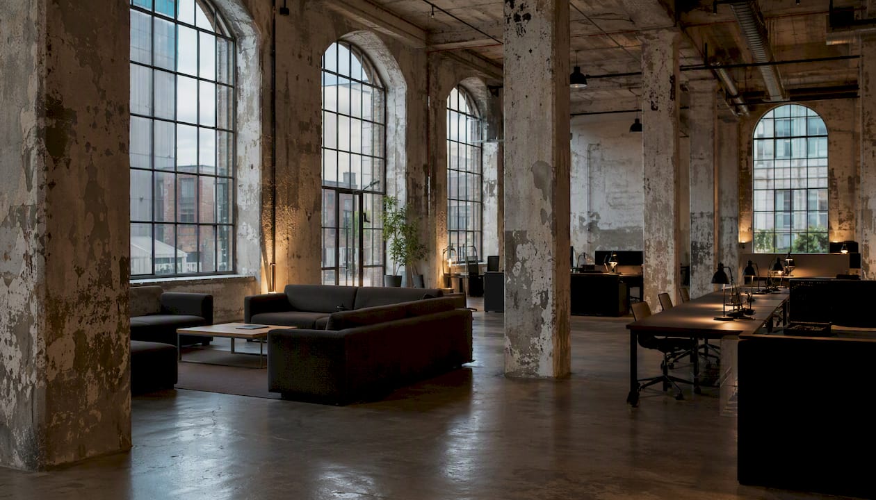 10+ Examples of Adaptive Reuse Projects Worth Bookmarking Interior of restored industrial building with terrazzo floor