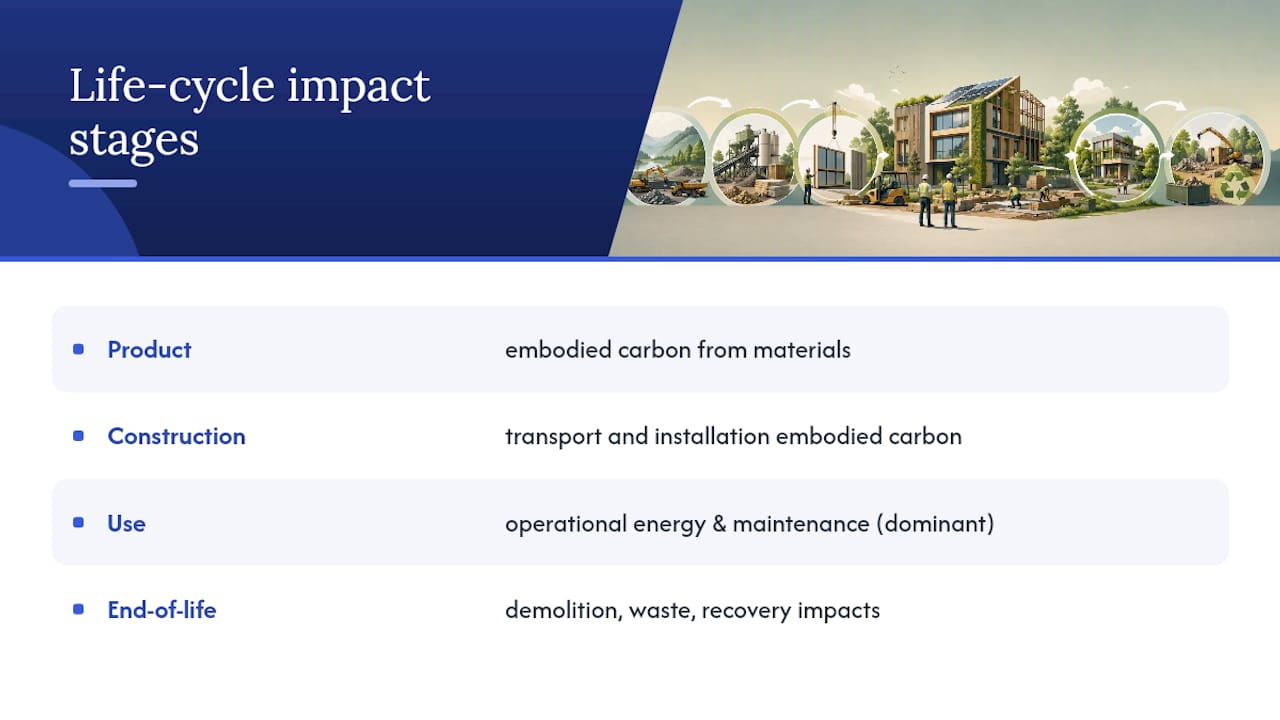 Lifecycle analysis stages and environmental impact