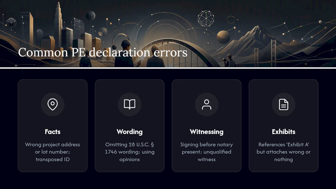 Common PE Statutory Declaration Errors: A US Practitioner's Guide Overview of common PE statutory declaration errors
