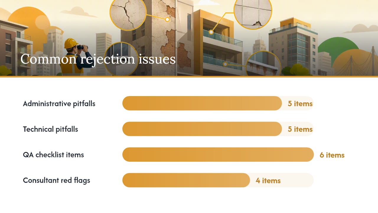 Common mistakes that lead to report rejections — overview diagram
