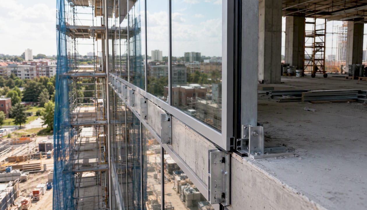 Building Envelope Systems: A Technical Guide for Architects Curtain wall installation on building exterior