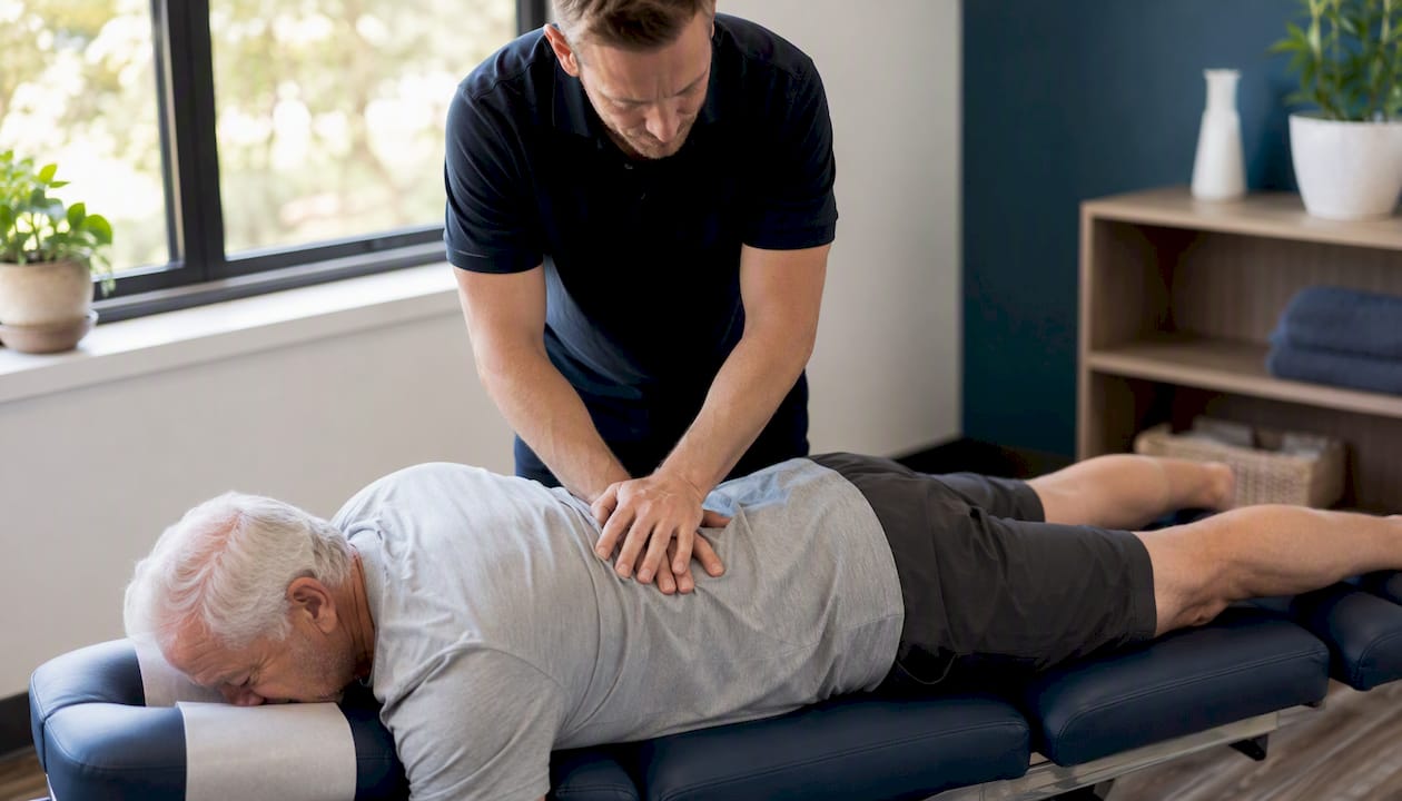 Senior patient receiving gentle chiropractic care