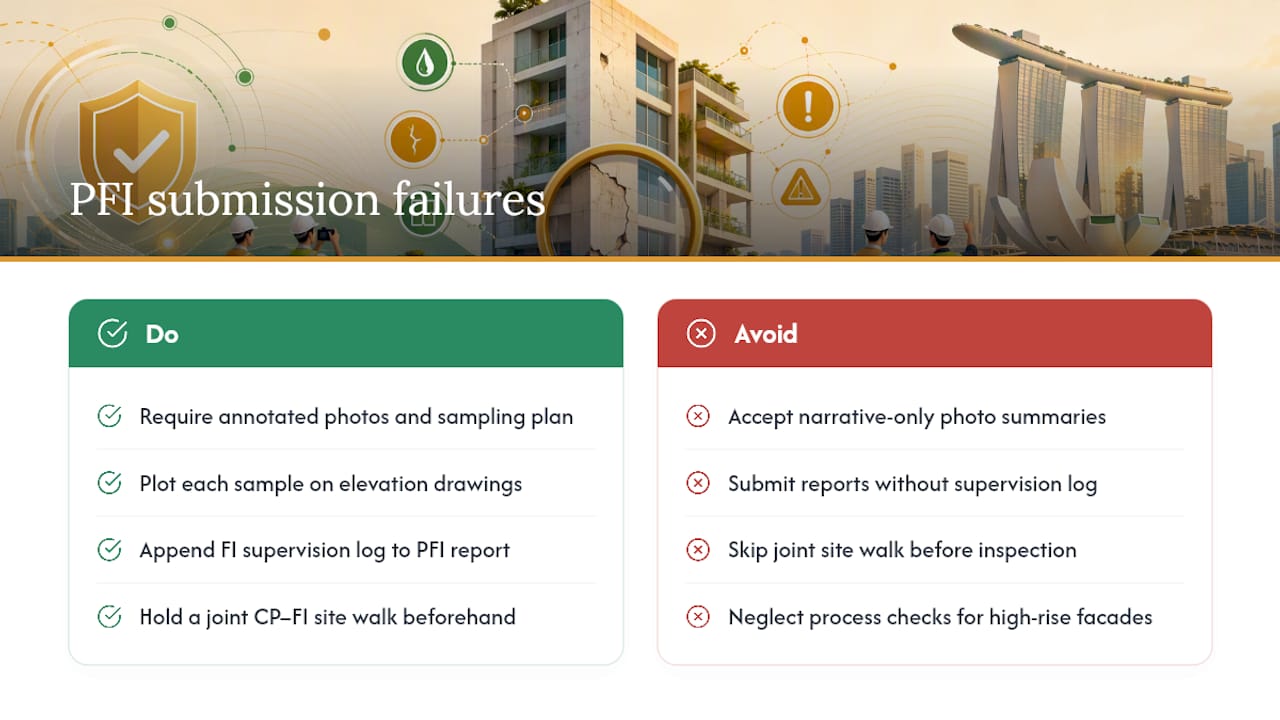 What practitioners consistently see go wrong with PFI submissions — overview diagram