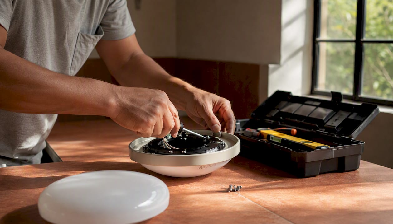 Hands holding repair tools for property maintenance