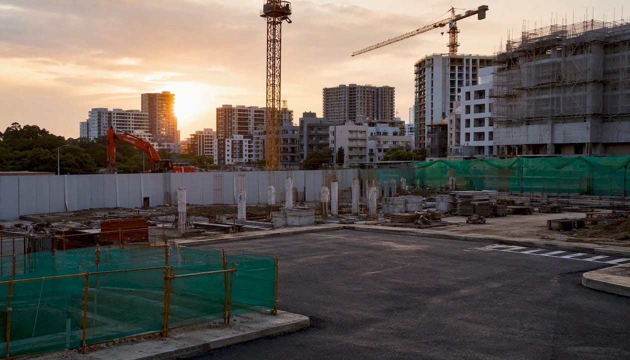 Urban redevelopment construction site in Singapore