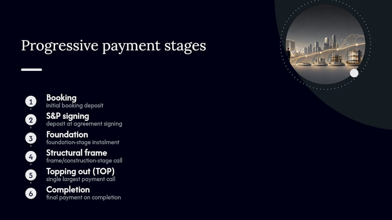 Progressive payment stages and percentages diagram