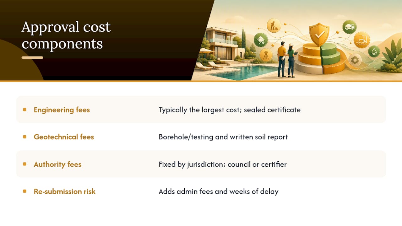 Diagram comparing pool approval cost categories