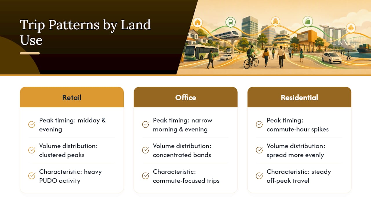 Trip generation comparison by land use sector