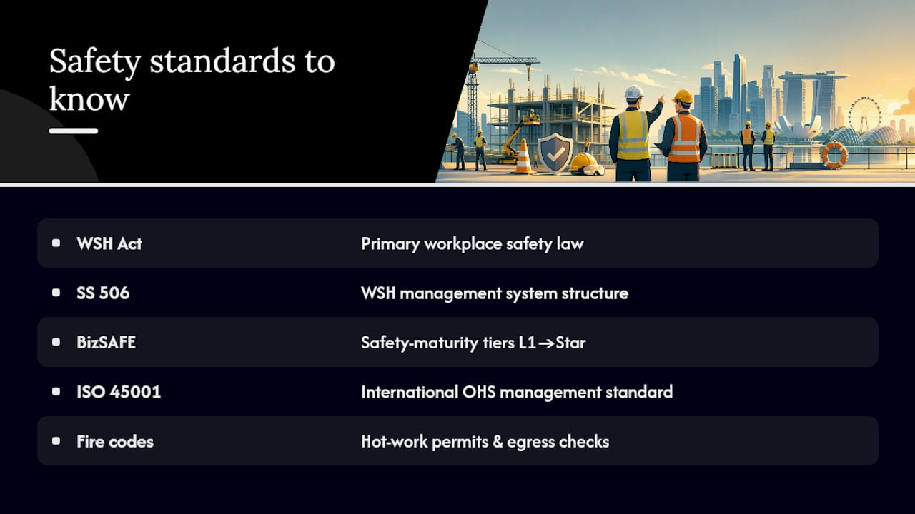 Diagram of Singapore construction safety standards