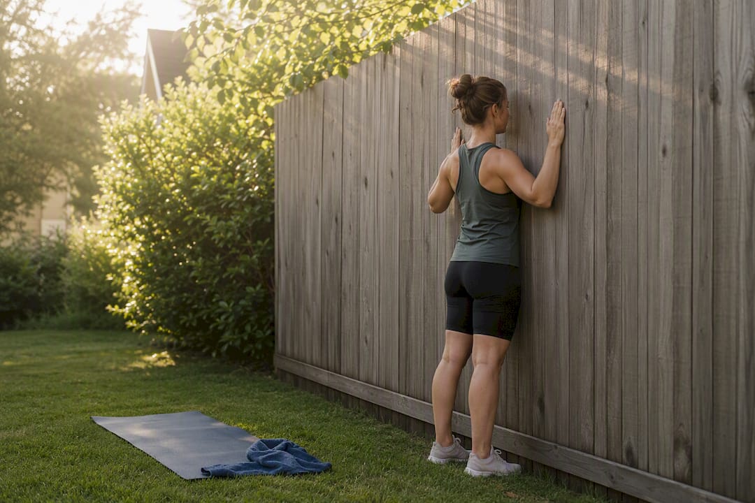Person doing shoulder blade mobility exercise