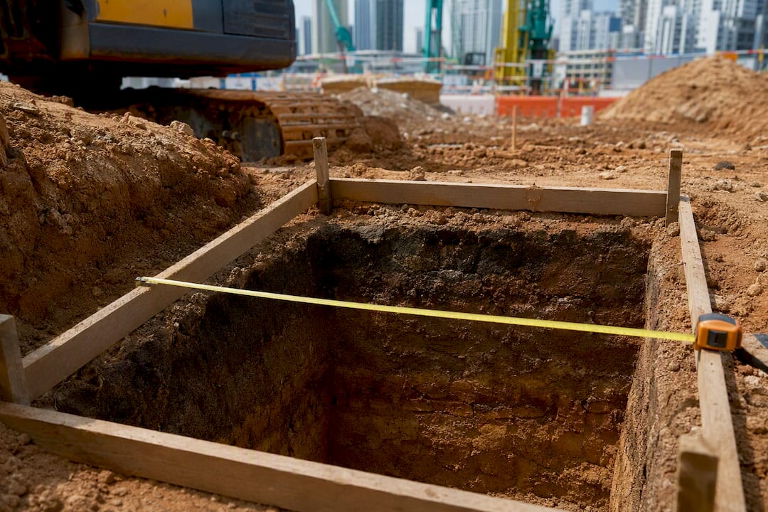 Trial hole excavation at residential site