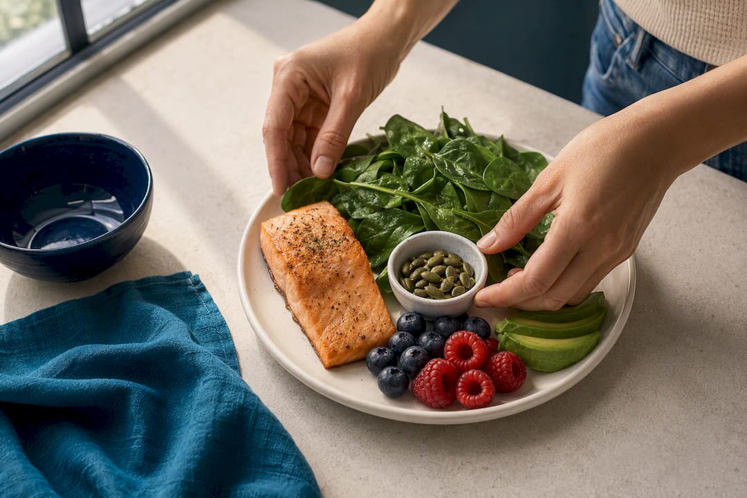 Anti-inflammatory foods arranged for hip pain recovery