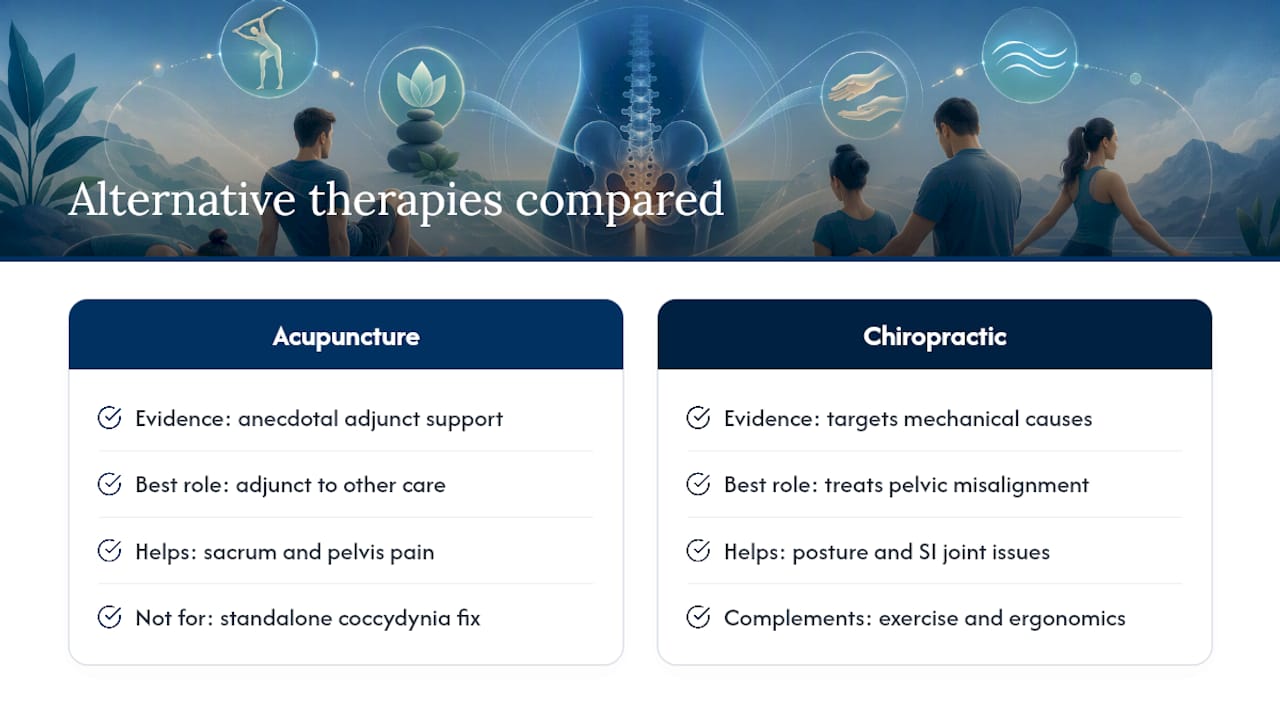 Do Acupuncture and Chiropractic Care Help Tailbone Pain? — overview diagram