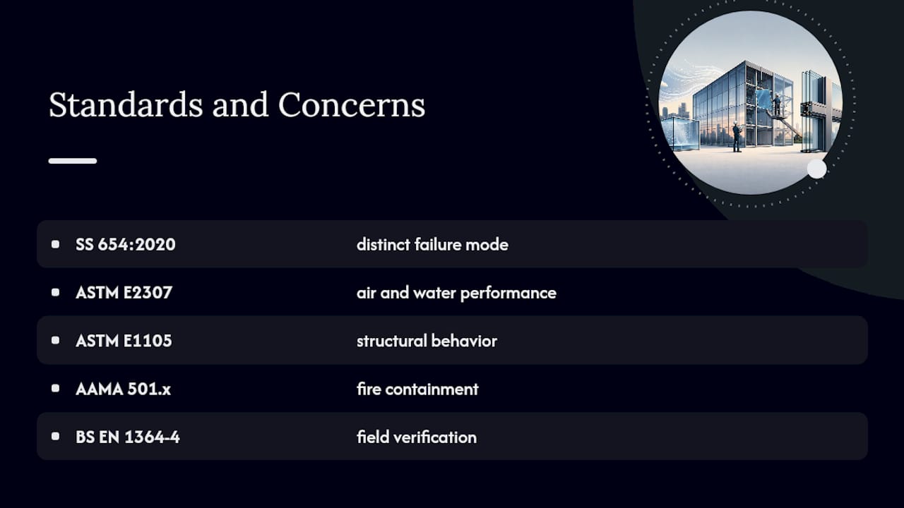 5 Core Curtain Wall Tests Singapore Projects Must Pass Five curtain wall standards mapped to failure modes