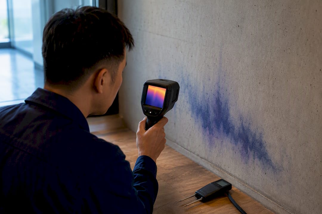 Authority Ready Water Seepage Investigation for Property Owners Thermal scan revealing a cooler damp wall area