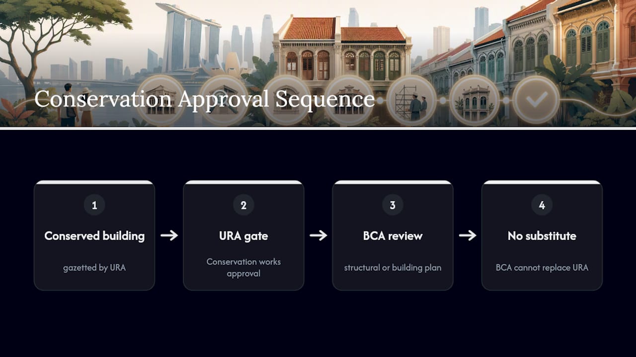 Skip Months of Rework: Conservation Works Approval for Singapore URA conservation approval preceding BCA review