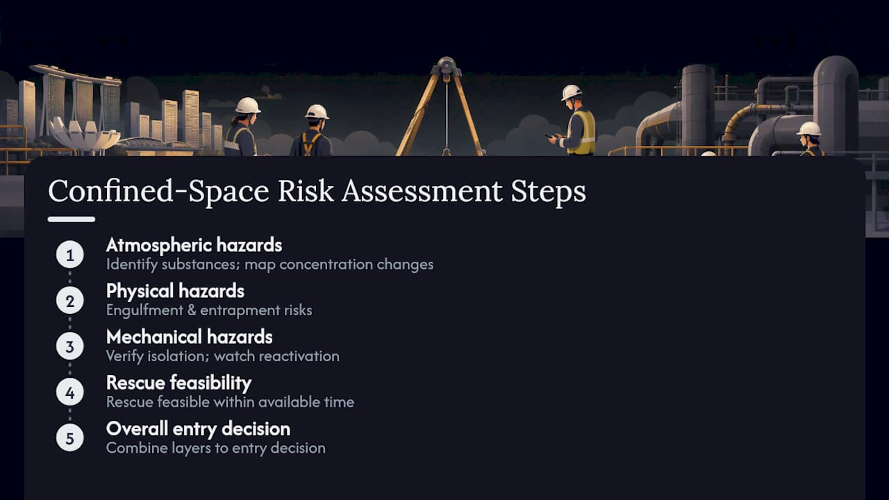 Four-layer confined-space risk assessment flow