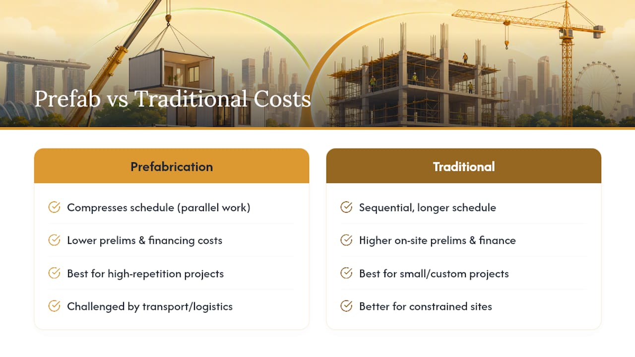Does Prefabrication Cost Less Than Traditional Construction in Singapore? — overview diagram