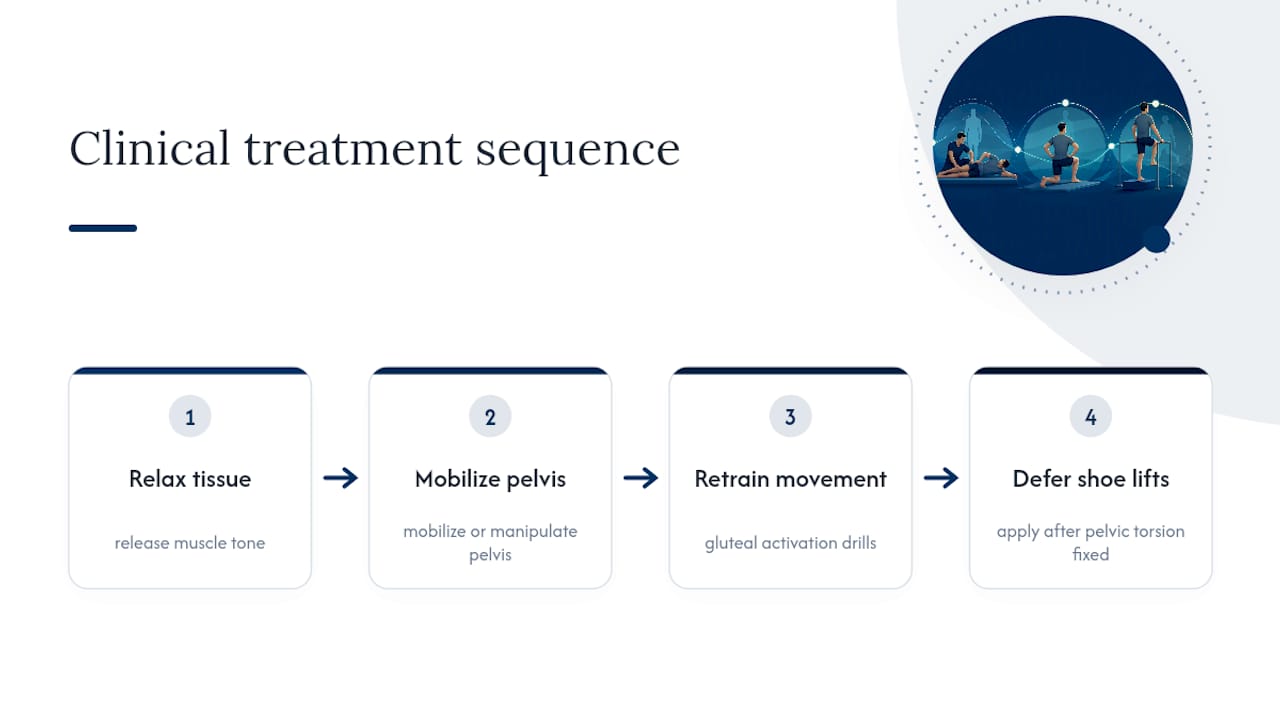 Sequence for functional pelvic correction treatment
