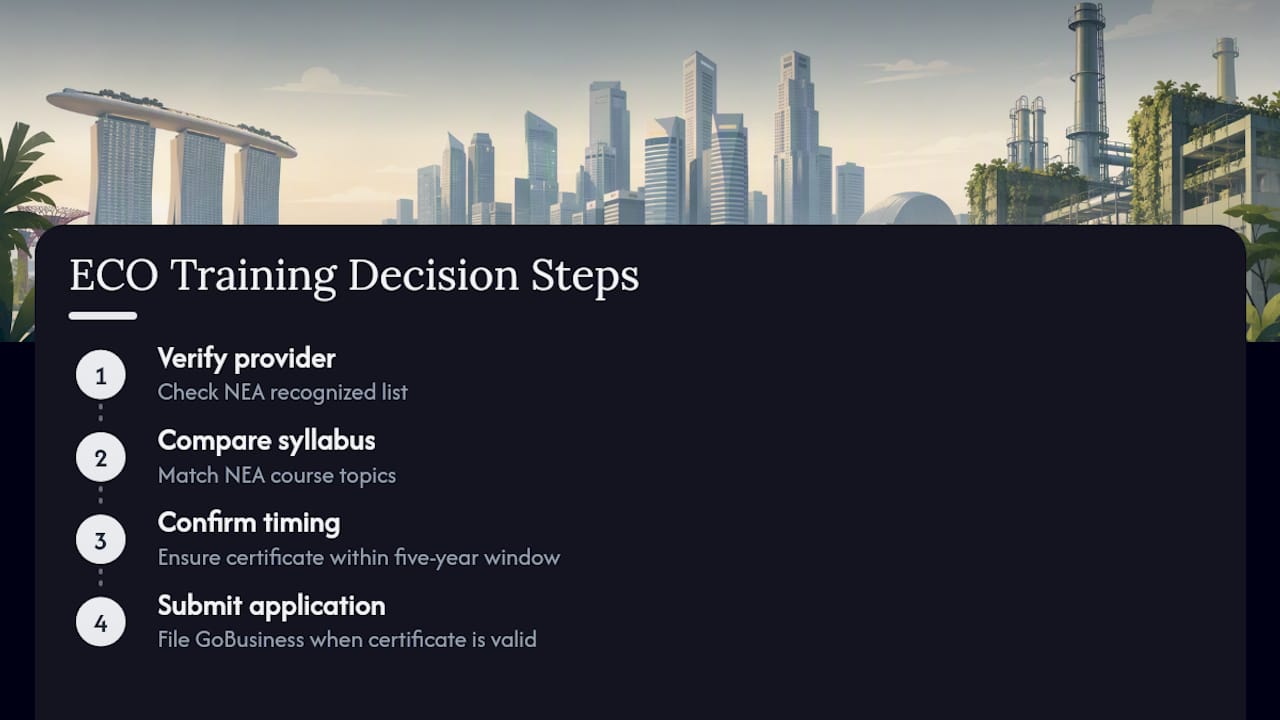 ECO course verification and application timing steps