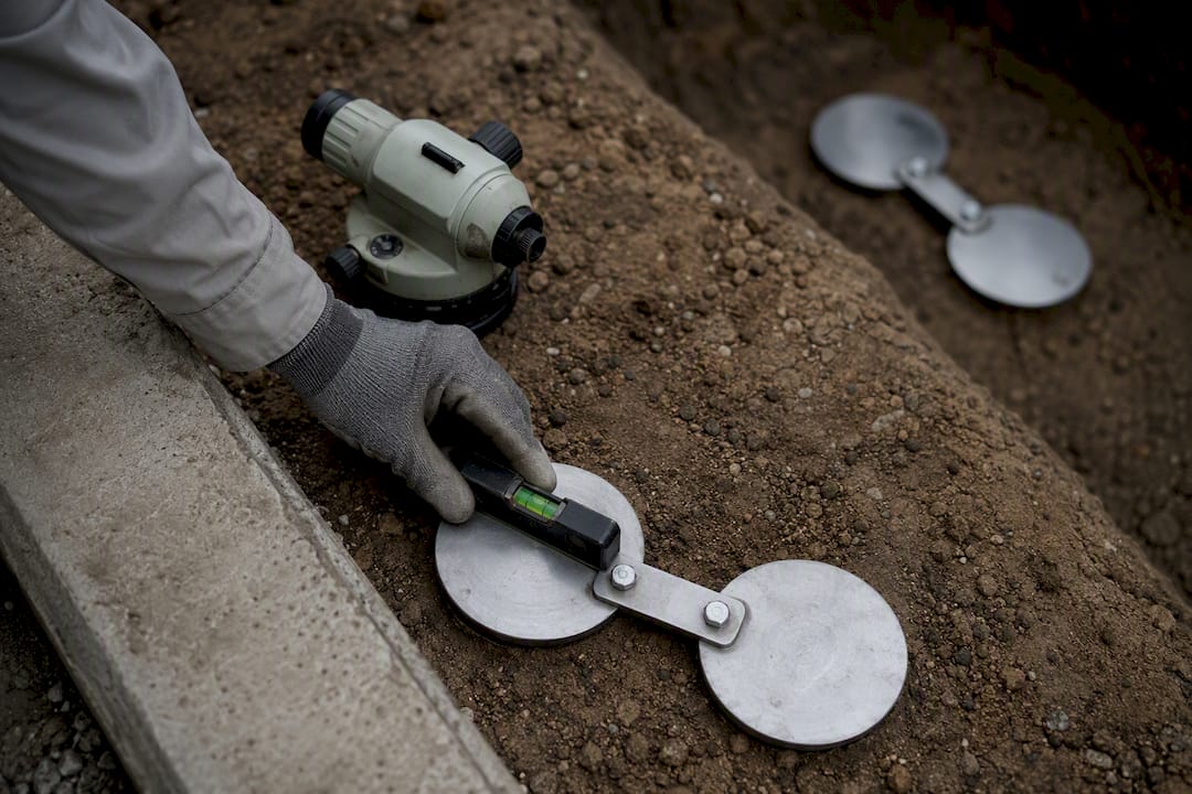 Singapore Engineers: 5 Settlement Monitoring Methods with GeoAI Paired settlement plates in construction ground