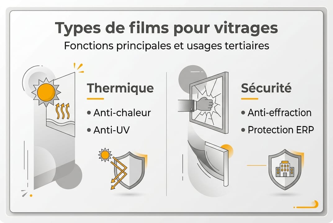 Infographie : tout savoir sur les différents types de films pour vitrages et leurs usages