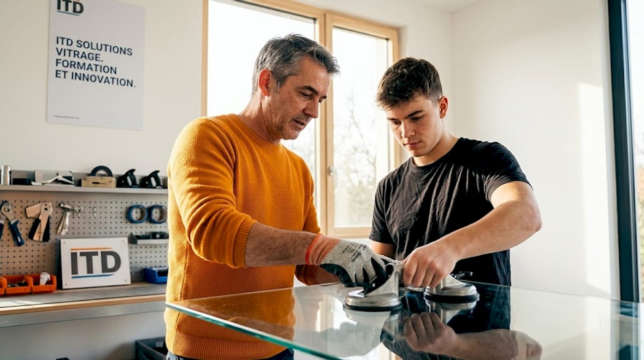 Atelier pratique sur la manipulation du vitrage en toute sécurité
