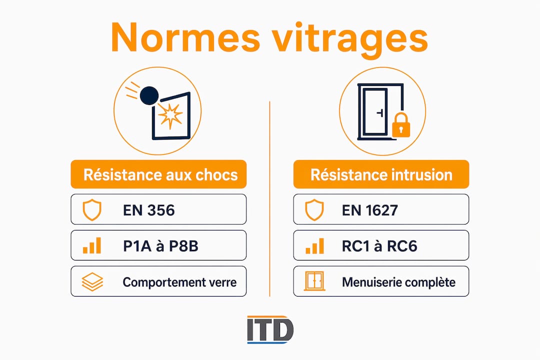 Infographie : panorama des principales normes de vitrage de sécurité