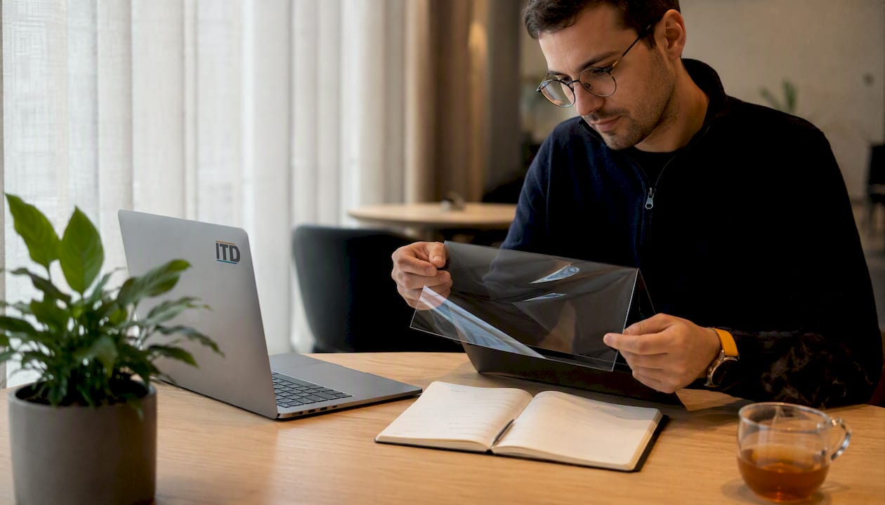 Les fiches techniques des films pour vitrages sont disponibles au bureau pour consultation.