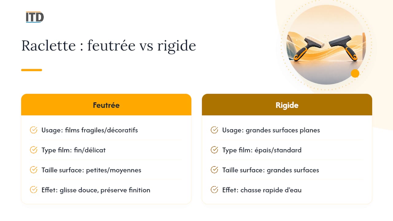 Schéma comparant les différents types de raclette et leur utilisation